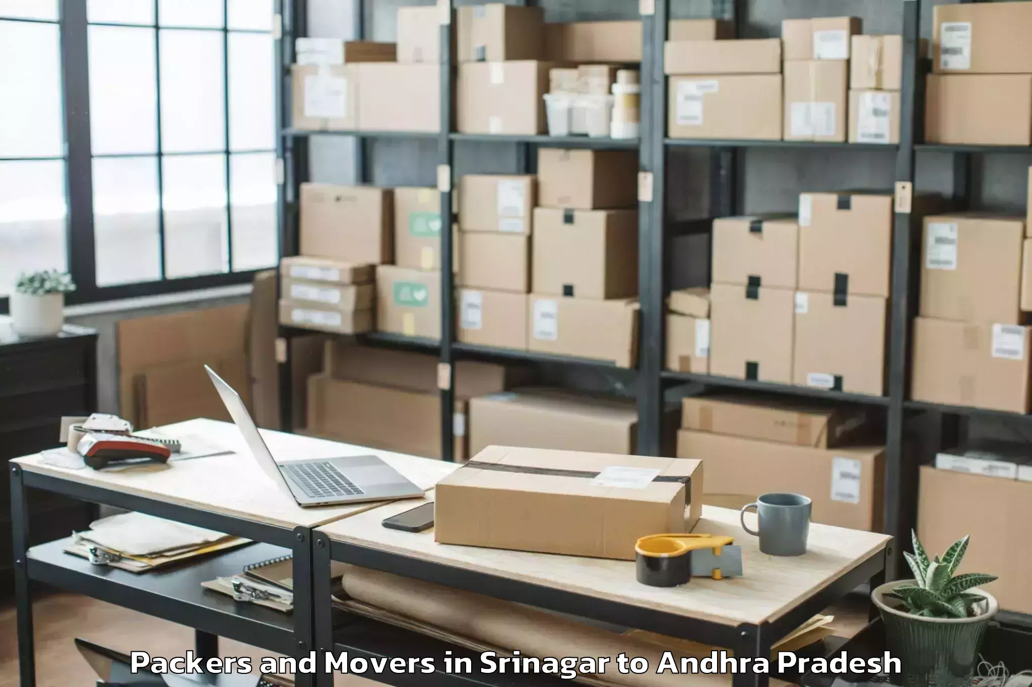 Book Srinagar to Achanta Packers And Movers